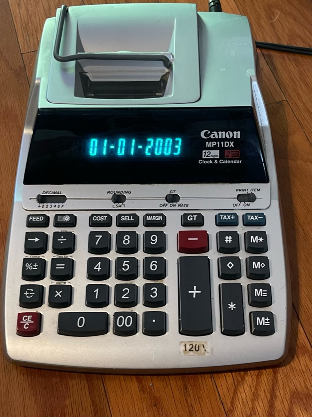 Canon MP11DX 2-Color Heavy Duty Desktop Printing Calculator with clock
